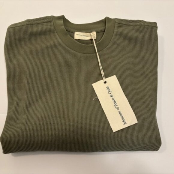 Museum of Peace & Quiet Other - Museum of Peace & Quiet NWT Men's Long Sleeve Pine Green Waffle Knit Shirt
